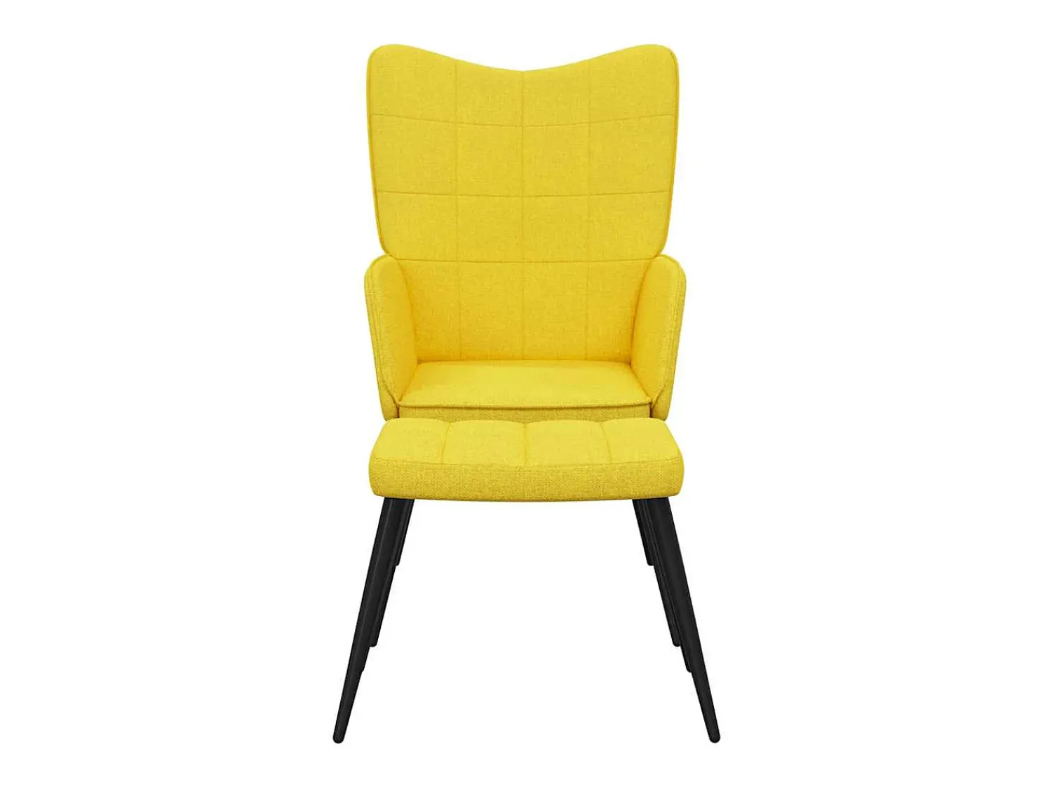 New Poltrona | Cadeira Relax com banco tecido mostarda SHL972587 Amarelo