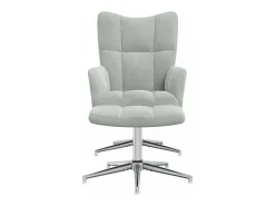 Poltrona | Cadeira Relax com banco veludo -claro SHL475672^ Poltrona