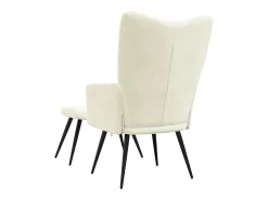 Poltrona | Cadeira Relax com banco veludo branco nata SHL834470^ Poltrona