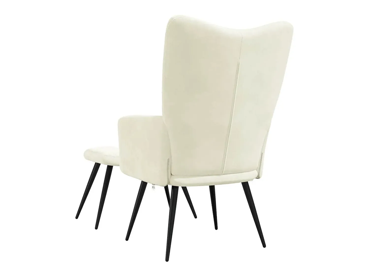 Poltrona | Cadeira Relax com banco veludo branco nata SHL834470^ Poltrona