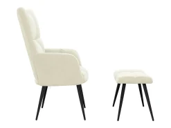 Poltrona | Cadeira Relax com banco veludo branco nata SHL834470^ Poltrona