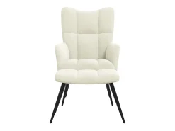 Poltrona | Cadeira Relax com banco veludo branco nata SHL834470^ Poltrona