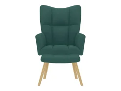 Best Poltrona | Cadeira Relax com banco p/ pés tecido verde-escuro SHL189919 Verde pinho