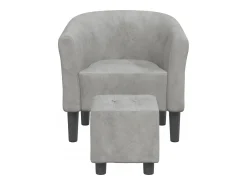 Outlet Poltrona | Cadeira Relax com apoio de pés veludo -claro SHL602481 Cinzento
