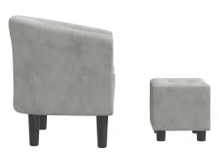 Outlet Poltrona | Cadeira Relax com apoio de pés veludo -claro SHL602481 Cinzento