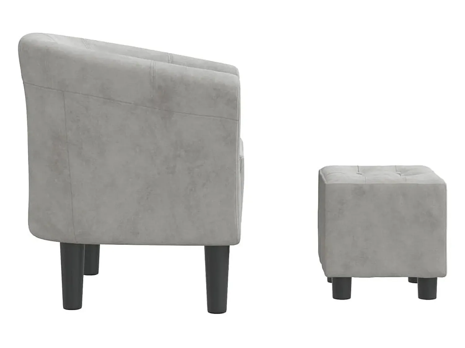 Outlet Poltrona | Cadeira Relax com apoio de pés veludo -claro SHL602481 Cinzento
