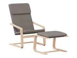Poltrona* Poltrona | Cadeira Relax com banco p/ pés tecido cinza-acastanhado SHL323731 Taupe