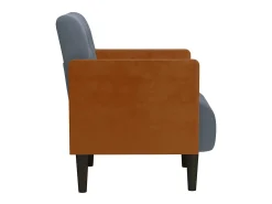 Poltrona | Cadeira Relax com apoio de braços 55 cm veludo cinzento-escuro SHL504018^ Poltrona