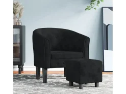Poltrona| Poltrona | Cadeira Relax com apoio de pés veludo SHL215993 Preto