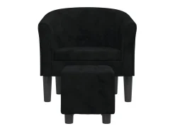 Poltrona| Poltrona | Cadeira Relax com apoio de pés veludo SHL215993 Preto