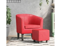 Hot Poltrona | Cadeira Relax com apoio de pés couro artificial SHL439606 Vermelho