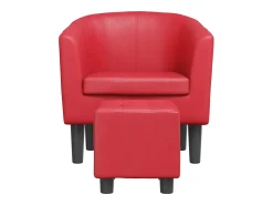 Hot Poltrona | Cadeira Relax com apoio de pés couro artificial SHL439606 Vermelho