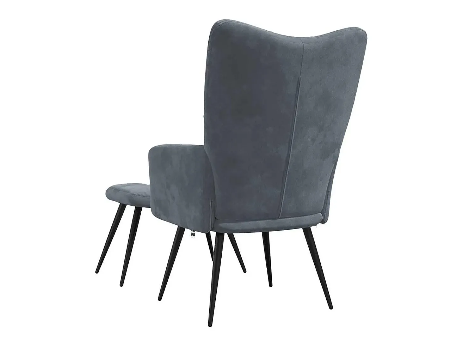 Sale Poltrona | Cadeira Relax com banco veludo cinzento-escuro SHL640119 Cinza antracite