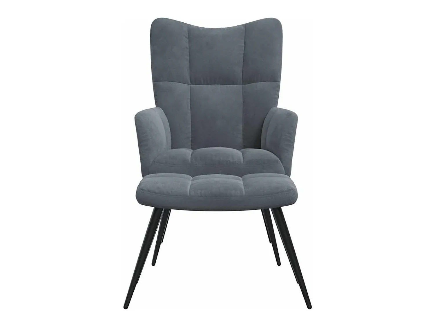 Sale Poltrona | Cadeira Relax com banco veludo cinzento-escuro SHL640119 Cinza antracite