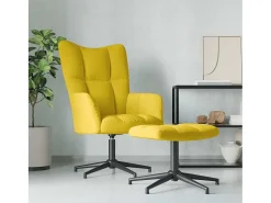 Poltrona* Poltrona | Cadeira Relax com banco veludo mostarda SHL220340 Amarelo