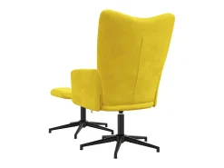 Poltrona* Poltrona | Cadeira Relax com banco veludo mostarda SHL220340 Amarelo