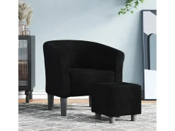 Clearance Poltrona | Cadeira Relax com apoio de pés tecido SHL136856 Preto