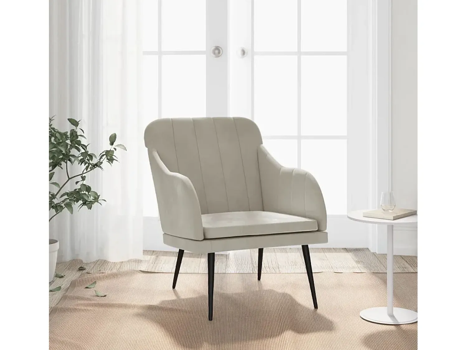 Poltrona* Poltrona | Cadeira Relax com apoio de braços 63x76x80 cm veludo -claro SHL140922 Cinzento