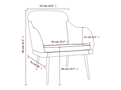 Poltrona* Poltrona | Cadeira Relax com apoio de braços 63x76x80 cm veludo -claro SHL140922 Cinzento