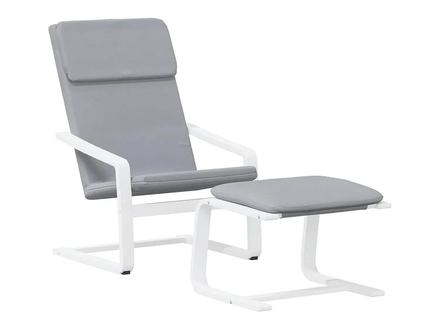 Poltrona | Cadeira Relax com banco p/ pés tecido cinza-claro SHL113497^ Poltrona