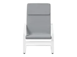 Poltrona | Cadeira Relax com banco p/ pés tecido cinza-claro SHL113497^ Poltrona