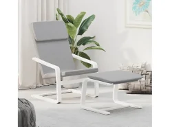 Poltrona | Cadeira Relax com banco p/ pés tecido cinza-claro SHL113497^ Poltrona