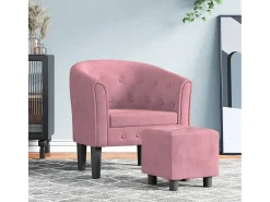 Hot Poltrona | Cadeira Relax com apoio de pés veludo SHL406657 Rosa