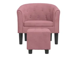 Hot Poltrona | Cadeira Relax com apoio de pés veludo SHL406657 Rosa