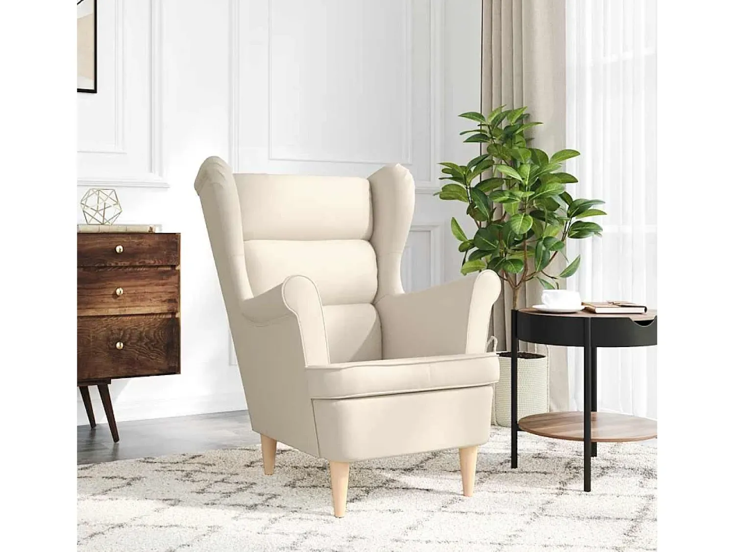 Poltrona* Poltrona | Cadeira Relax com apoio braços 74x84x100 cm tecido de linho SHL282964 Branco