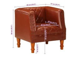 New Poltrona | Cadeira Relax couro de cabra genuíno SHL805079 Castanho