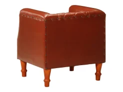 New Poltrona | Cadeira Relax couro de cabra genuíno SHL805079 Castanho
