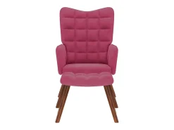 Poltrona* Poltrona | Cadeira Relax com banco veludo tinto SHL93386 Vermelho