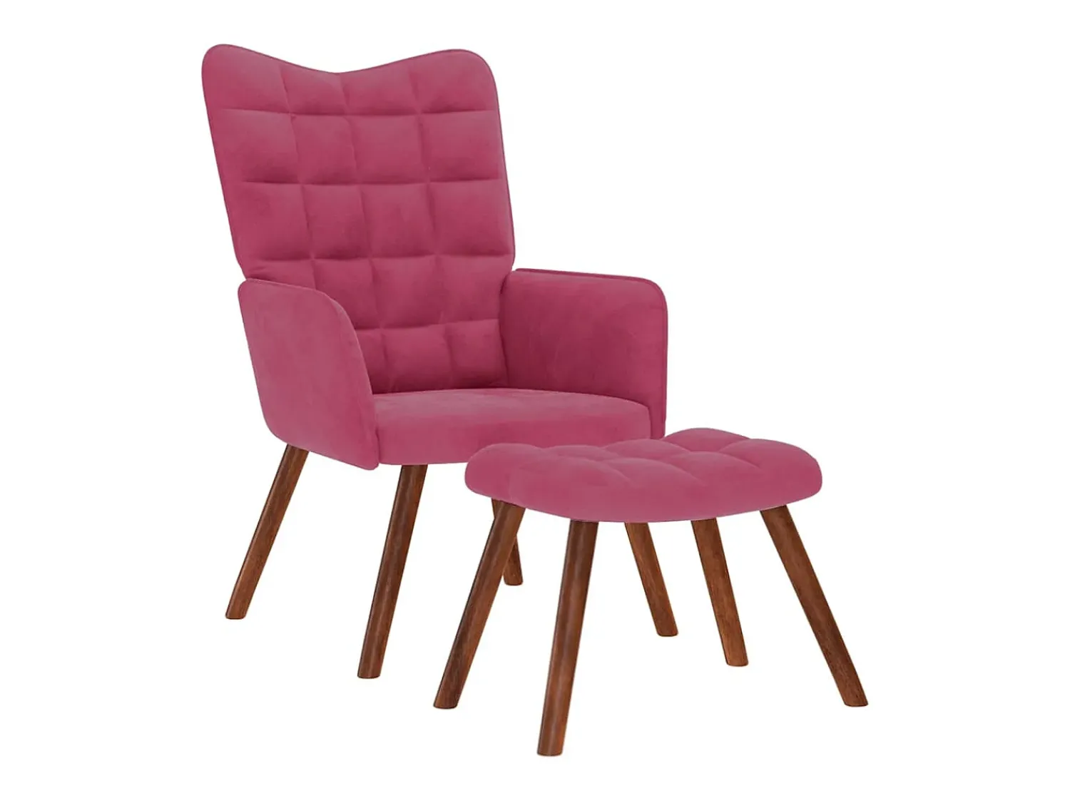 Poltrona* Poltrona | Cadeira Relax com banco veludo tinto SHL93386 Vermelho