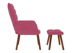 Poltrona* Poltrona | Cadeira Relax com banco veludo tinto SHL93386 Vermelho