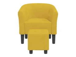 Poltrona| Poltrona | Cadeira Relax com apoio de pés veludo SHL59349 Amarelo