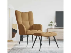 Poltrona| Poltrona | Cadeira Relax com banco veludo SHL722078 Castanho