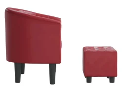Poltrona | Cadeira Relax com apoio de pés couro artificial -tinto SHL506339^ Poltrona