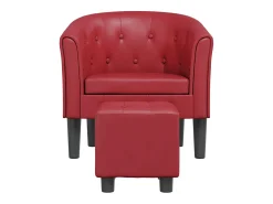 Poltrona | Cadeira Relax com apoio de pés couro artificial -tinto SHL506339^ Poltrona