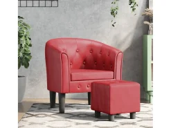 Poltrona | Cadeira Relax com apoio de pés couro artificial -tinto SHL506339^ Poltrona