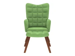 Poltrona| Poltrona | Cadeira Relax com banco veludo -claro SHL481966 Verde