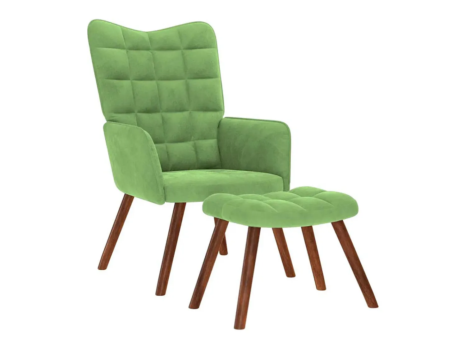 Poltrona| Poltrona | Cadeira Relax com banco veludo -claro SHL481966 Verde