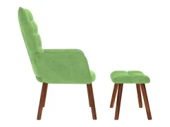 Poltrona| Poltrona | Cadeira Relax com banco veludo -claro SHL481966 Verde