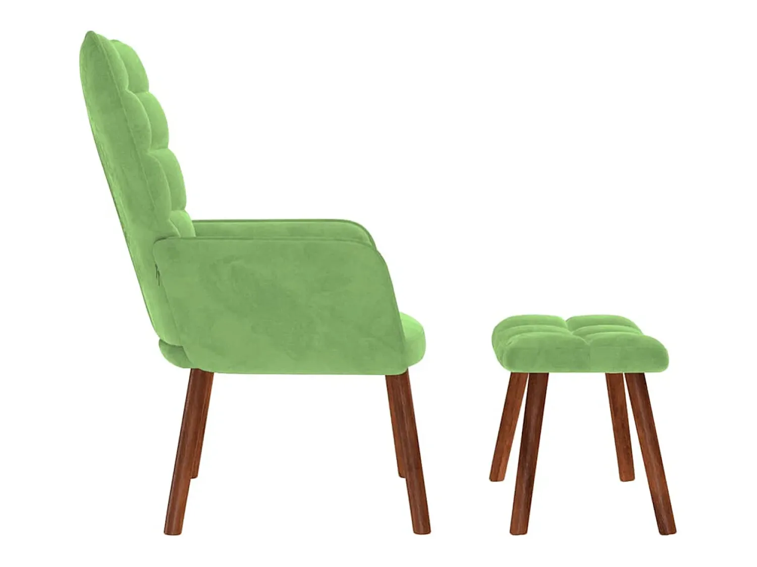 Poltrona| Poltrona | Cadeira Relax com banco veludo -claro SHL481966 Verde