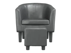 Poltrona* Poltrona | Cadeira Relax com apoio de pés couro artificial SHL763651 Cinzento