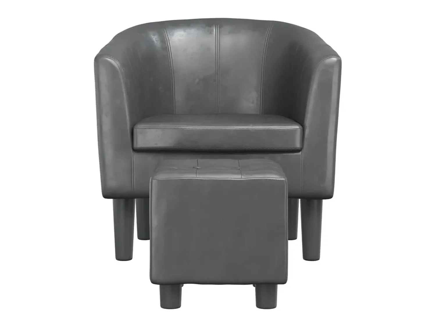 Poltrona* Poltrona | Cadeira Relax com apoio de pés couro artificial SHL763651 Cinzento