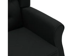 Online Poltrona | Cadeira Relax com apoio de pés tecido SHL864963 Preto