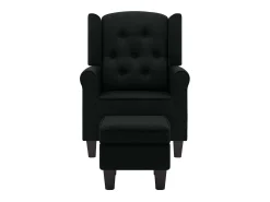 Online Poltrona | Cadeira Relax com apoio de pés tecido SHL864963 Preto