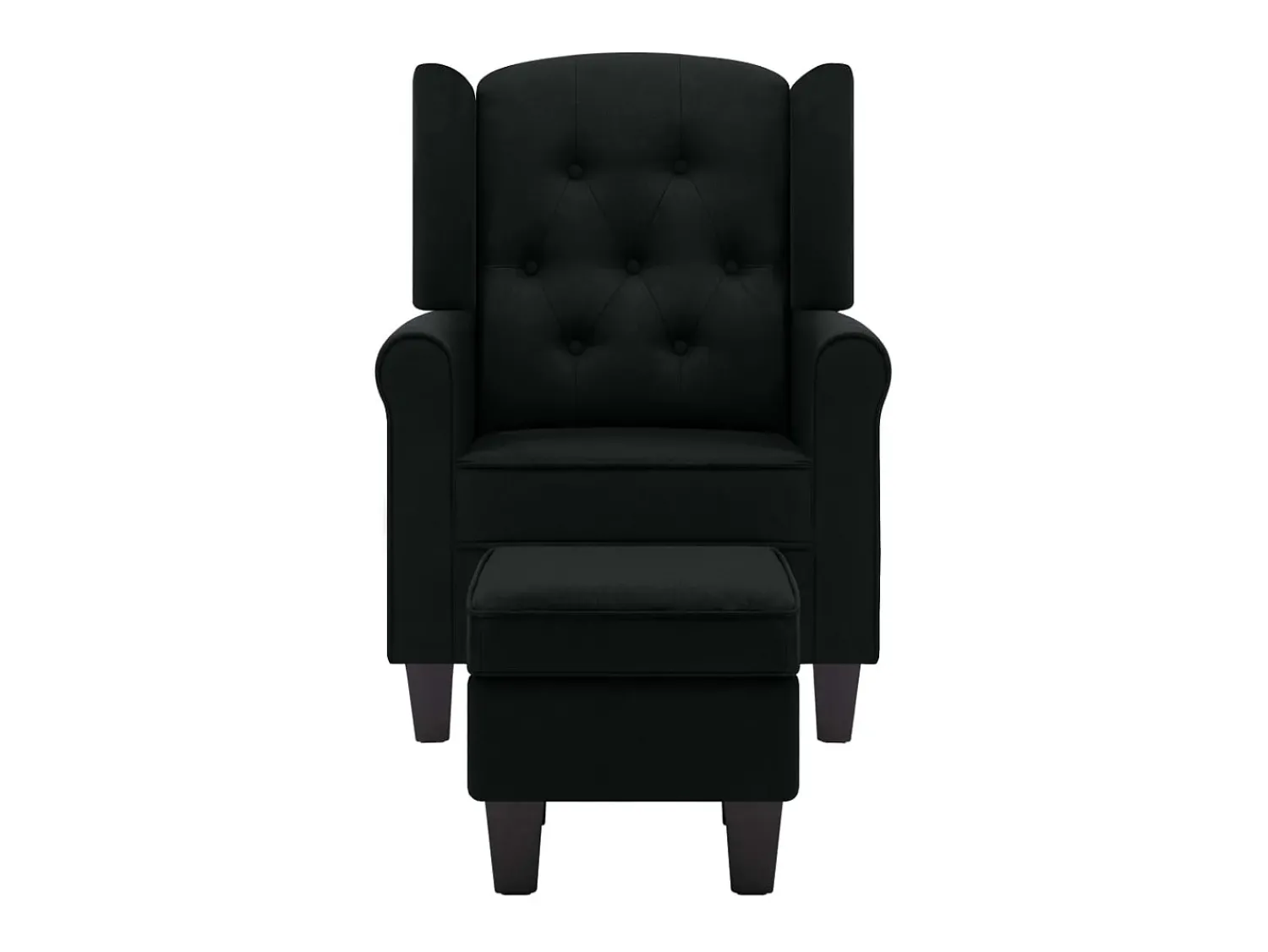 Online Poltrona | Cadeira Relax com apoio de pés tecido SHL864963 Preto