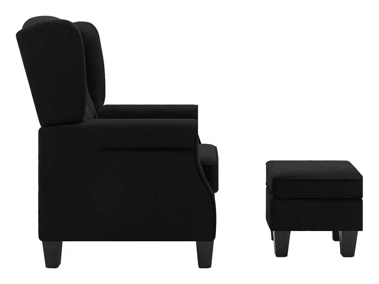 Online Poltrona | Cadeira Relax com apoio de pés tecido SHL864963 Preto