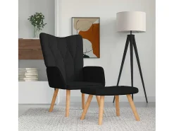 Poltrona| Poltrona | Cadeira Relax com banco tecido SHL78526 Preto